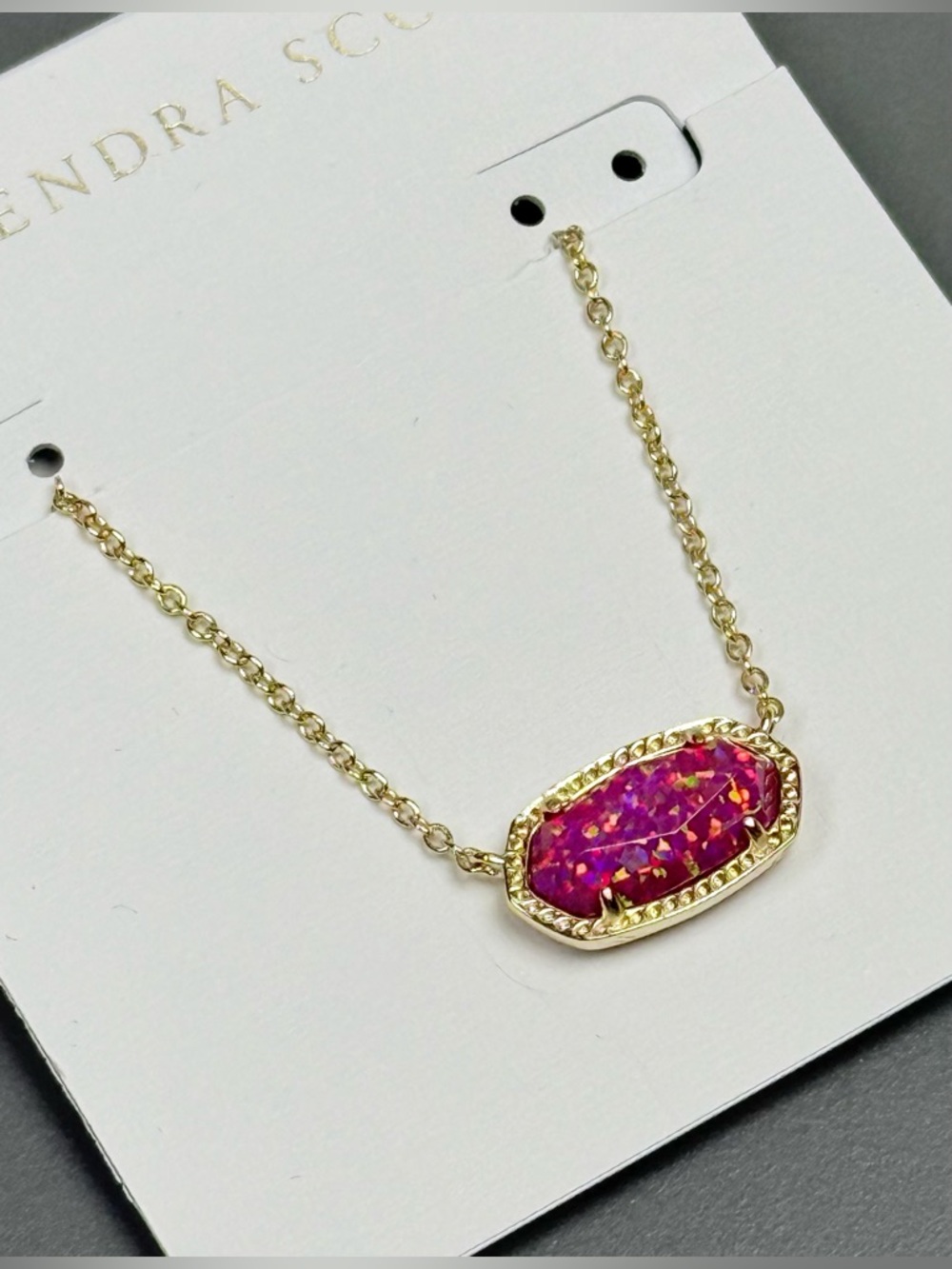 Kendra Scott Elisa Gold Necklace in Rose Kyocera Opal